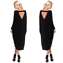 Dress Women Casual Long Maxi Dress Sexy Backless Long Sleeve Beach Loose Party Bodycon Dress vestido IMY66