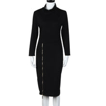 Dress For Women Zipper Dresses Casual Long Sleeve Long Maxi Dress vestidos femininos IMY66
