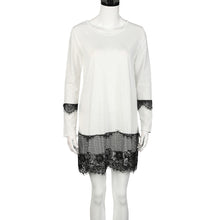 Dress For Women Ladies Casual Long Sleeve Round Neck Lace Splice Slim Party Mini Dress vestidos de festa IMY66