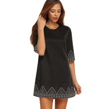 Dress Women Ladies Casual Vintage Round Neck Print Half Sleeve Party Mini Dress vestidos femininos IMY66