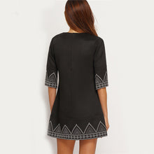 Dress Women Ladies Casual Vintage Round Neck Print Half Sleeve Party Mini Dress vestidos femininos IMY66