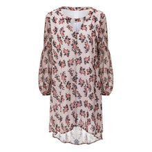 Dress Women Casual A Line Dresses Sexy V Neck Long-sleeved Loose Flowers Printing Mini Dress Vestidos Femininos IMY66