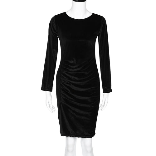Dress Women Velvet Dress Casual Long Sleeve Bodycon Elegant Dress Evening Party Mini Dress vestidos femininos IMY66