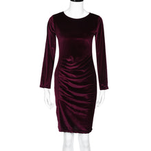 Dress Women Velvet Dress Casual Long Sleeve Bodycon Elegant Dress Evening Party Mini Dress vestidos femininos IMY66