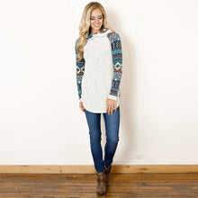 Knitwear T-Shirts For Womens Printing Splice Hoodie Long Sleeve Tee-Shirt Top femme camiseta mujer IMY66