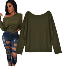 Knitted T-Shirts For Women Oversized Long Sleeve Batwing Pullover Loose tee shirt femme camisetas mujer IMY66