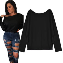 Knitted T-Shirts For Women Oversized Long Sleeve Batwing Pullover Loose tee shirt femme camisetas mujer IMY66