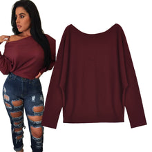 Knitted T-Shirts For Women Oversized Long Sleeve Batwing Pullover Loose tee shirt femme camisetas mujer IMY66