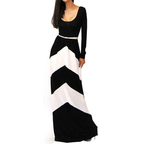 Long Dress For Women Casual O Neck Backless Long Sleeve High Waist Party Maxi Dress vestidos femininos IMY66