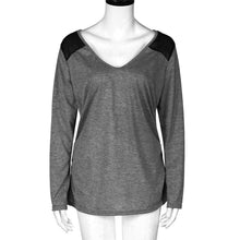 Women Casual Tops T-Shirt Sexy Long Sleeve Loose Stitching Patchwork Cotton Tee Shirts camisetas y toP IMY66