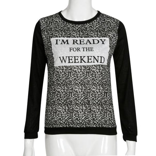 Women Clothing Casual T-Shirts Leopard Print Long Sleeve Loose Tops Tee Shirt femme camisetas y tops IMY66