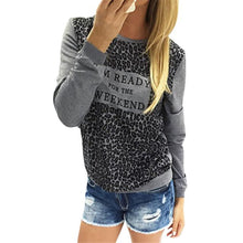 Women Clothing Casual T-Shirts Leopard Print Long Sleeve Loose Tops Tee Shirt femme camisetas y tops IMY66