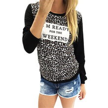 Women Clothing Casual T-Shirts Leopard Print Long Sleeve Loose Tops Tee Shirt femme camisetas y tops IMY66