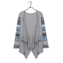 Female Clothing Women Casual Knitted Long Geometric Stitching Patterns Cardigans Patchwork Outwear Coat Tops IMY66