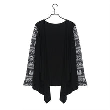 Female Clothing Women Casual Knitted Long Geometric Stitching Patterns Cardigans Patchwork Outwear Coat Tops IMY66