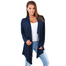 Female Clothing Womens Casual Irregular Drape Front Knitted Long Sleeve Cardigan Loose Coat Tops Women Outwear IMY66