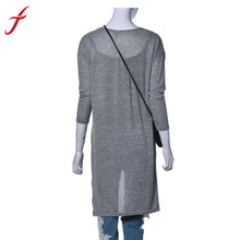 Korean Style Women Knitted Cardigans Casual Crochet Long Sleeve Long Coat Tops Long Sweaters Outwear IMY66