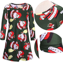 Lady Women Casual Dress Long Sleeve Santa Snowman Printing Party Mini Dress vestidos femininos IMY66