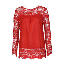 Long Sleeve Blouse Shirt For Women Clothing Blouse Sexy Floral Lace Crochet Hollow Blouses blusas femininas IMY66
