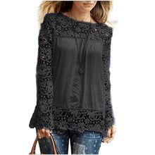Long Sleeve Blouse Shirt For Women Clothing Blouse Sexy Floral Lace Crochet Hollow Blouses blusas femininas IMY66