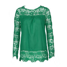 Long Sleeve Blouse Shirt For Women Clothing Blouse Sexy Floral Lace Crochet Hollow Blouses blusas femininas IMY66