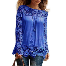 Long Sleeve Blouse Shirt For Women Clothing Blouse Sexy Floral Lace Crochet Hollow Blouses blusas femininas IMY66