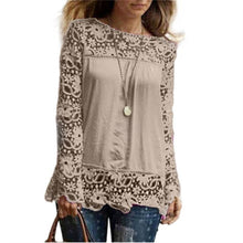 Long Sleeve Blouse Shirt For Women Clothing Blouse Sexy Floral Lace Crochet Hollow Blouses blusas femininas IMY66