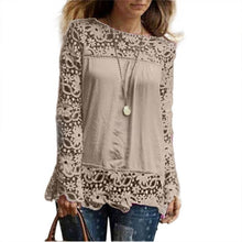 Long Sleeve Blouse Shirt For Women Clothing Blouse Sexy Floral Lace Crochet Hollow Blouses blusas femininas IMY66