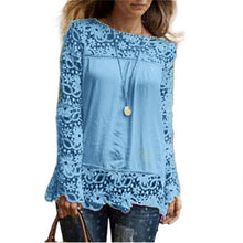 Long Sleeve Blouse Shirt For Women Clothing Blouse Sexy Floral Lace Crochet Hollow Blouses blusas femininas IMY66