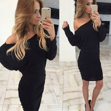 Long Sleeve Dress For Womens Sexy Bodycon Bandage Dresses Off One Shoulder Party Mini Dress Vestidos Femininos IMY66