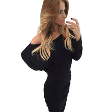 Long Sleeve Dress For Womens Sexy Bodycon Bandage Dresses Off One Shoulder Party Mini Dress Vestidos Femininos IMY66