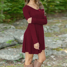 Loose Dress For Women Solid Casual V Neck Long Sleeve Bodycon Party Short Mini Dress vestidos femininos IMY66