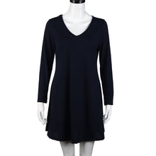 Loose Dress For Women Solid Casual V Neck Long Sleeve Bodycon Party Short Mini Dress vestidos femininos IMY66
