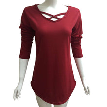 T-Shirts For Women Long Sleeve Bandage Shirt Casual Loose Cotton Top Tee Shirt femme camiseta mujer IMY66