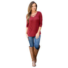 T-Shirts For Women Long Sleeve Bandage Shirt Casual Loose Cotton Top Tee Shirt femme camiseta mujer IMY66