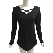 T-Shirts For Women Long Sleeve Bandage Shirt Casual Loose Cotton Top Tee Shirt femme camiseta mujer IMY66