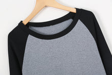 T-Shirts For Women Casual Loose Long Sleeve Round Neck Splice Pullover Tee Shirt femme Tops camisetas y tops IMY66