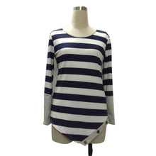 T-Shirts For Women Striped Stitching Long-sleeve Irregular Tops Sexy Tee Shirts femme camisetas y tops IMY66