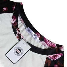 Tee Shirt femme Women Floral Splice Printed Long Sleeve Round Neck Pullover T-Shirt Tops camisetas y tops IMY66