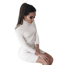 Dress For Women Knitted Sweaters Sexy Women Mini Dress Long Sleeve Evening Party Dress vestidos femininos IMY66
