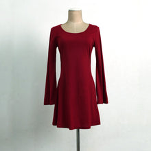 Women Ladies Casual Flare Long Sleeve Bodycon Party Sexy Slim Basic Mini Dress vestido de festa IMY66