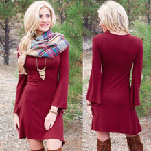 Women Ladies Casual Flare Long Sleeve Bodycon Party Sexy Slim Basic Mini Dress vestido de festa IMY66