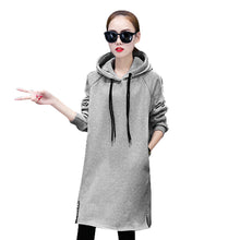 Hooded Dress Women Loose Pullover Long Sleeve Thicken Sweatershirt Dress Vestidos Femininos IMY66
