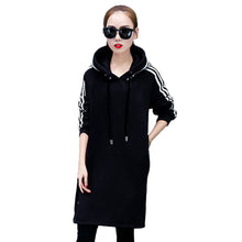 Hooded Dress Women Loose Pullover Long Sleeve Thicken Sweatershirt Dress Vestidos Femininos IMY66