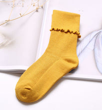 Solid Soft Thick Warm Socks For Women Candy Color Lace Women Socks Personality Socks calcetines mujer IMY66