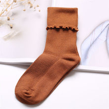 Solid Soft Thick Warm Socks For Women Candy Color Lace Women Socks Personality Socks calcetines mujer IMY66
