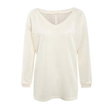 Sweater Women Sexy V Neck Loose Long Sleeve Knitted Sweater Jumper Tops Knitwear Pullovers pull femme IMY66