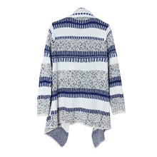 Vintage Women Casual Irregular Cardigan Striped Long Sleeve Knitted Sweater Outwear Loose Jacket Coat Tops IMY66