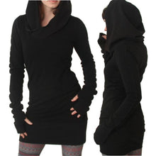 Women Casual Dresses Long Sleeve Sweatershirt Dress Solid Hooded Hoodies Slim Mini Dress Vestidos Feminino IMY66