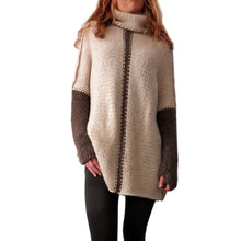 Women Casual Knitted Sweater Patchwork Turtleneck Loose Pullovers Sweater Knitted Tops pull femme IMY66